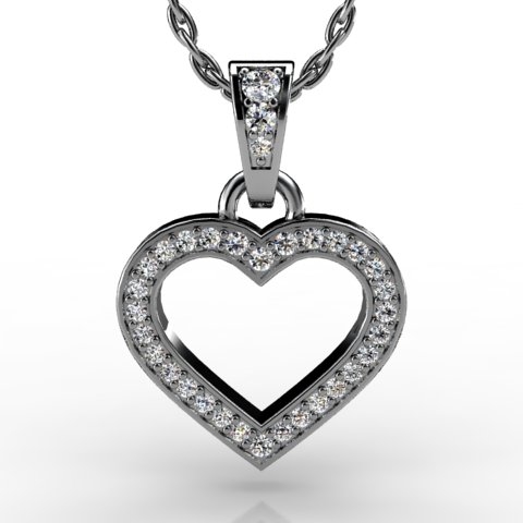 18k White Gold Pendant 0.525ct - 2300712-18kw