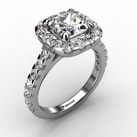 18k White Gold Engagement Ring 1.092ct - 0201079-18kw